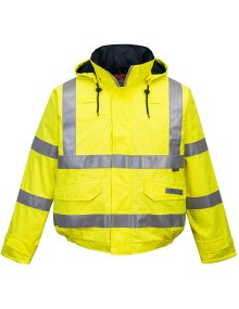 S773 Bizflame Rain Hi-Vis Antistatic FR Bomber Jacket Yellow    Clothing  